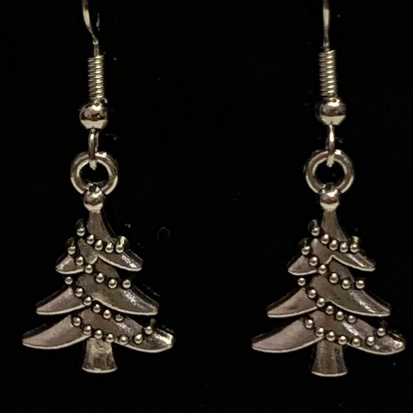 Christmas Tree Earrings, Christmas Earrings, Gift Idea, Holiday Earrings, Tree - Picture 1 of 5